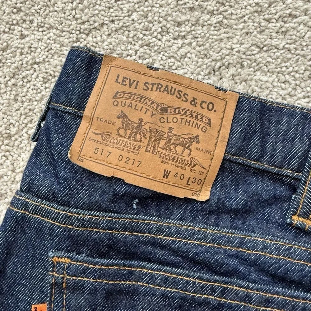 Vintage Levis 517 Jeans Mens 38 x 30 Actual Bootcut Orange Tab Dark Denim Canada